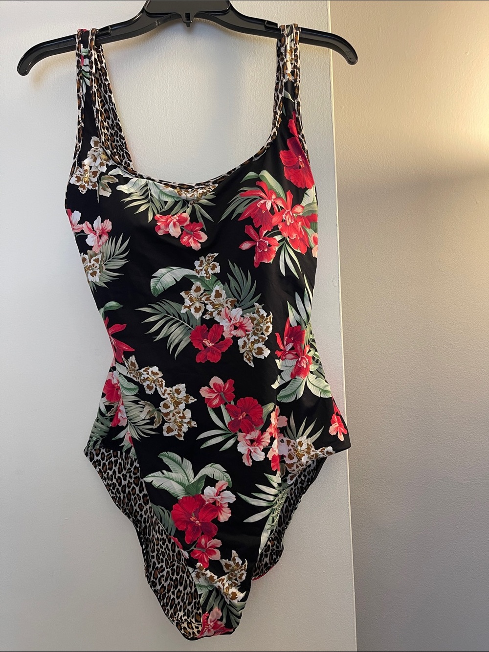Tommy Bahama reversible bathing suit with print and Red Floral design